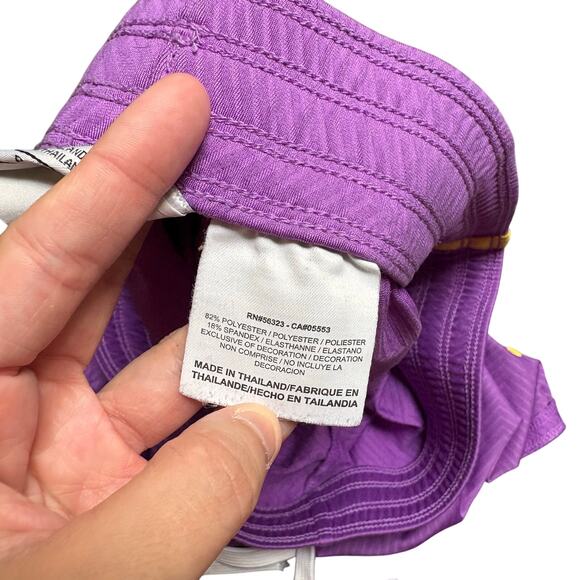 Nike Dri-Fit Purple Yellow Racerstripe Drawstring Athletic Activewear Small - Picture 8 of 10